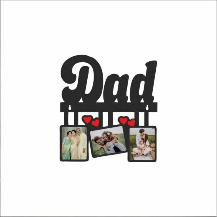 Personalised "Dad" Photo Wall Hanging with Heart Accents