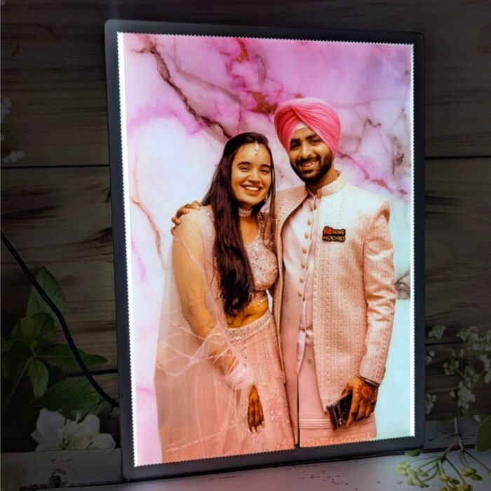 Customizable LED Backlit Glass Photo Frame - Stunning Personalized Display - Image 1
