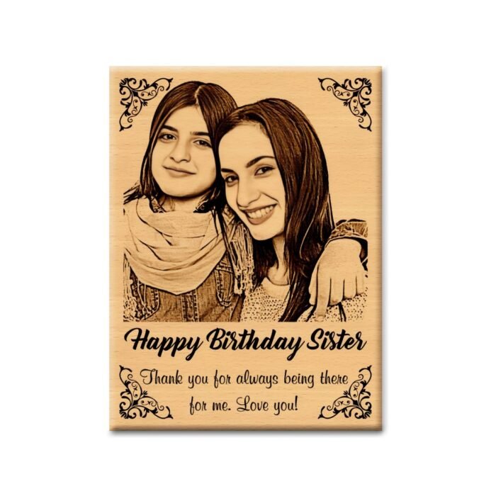 Custom Wooden Photo Gift Plaque with Personalized Message - Image 13