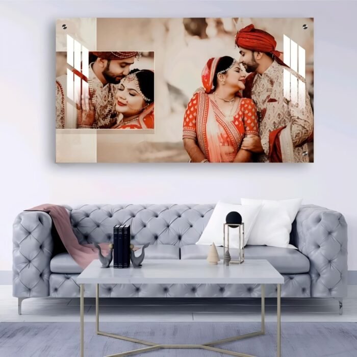 Modern Glossy Acrylic Bezel-Less Photo Frame Custom Image Display - Image 1