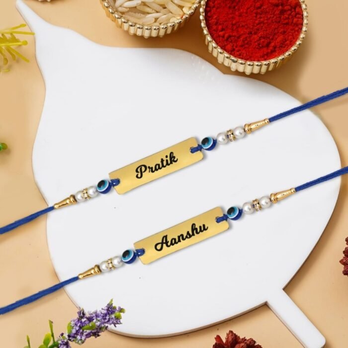 Cutomized Evil Eye Rakhis For Brothers (4QTY) - Image 1